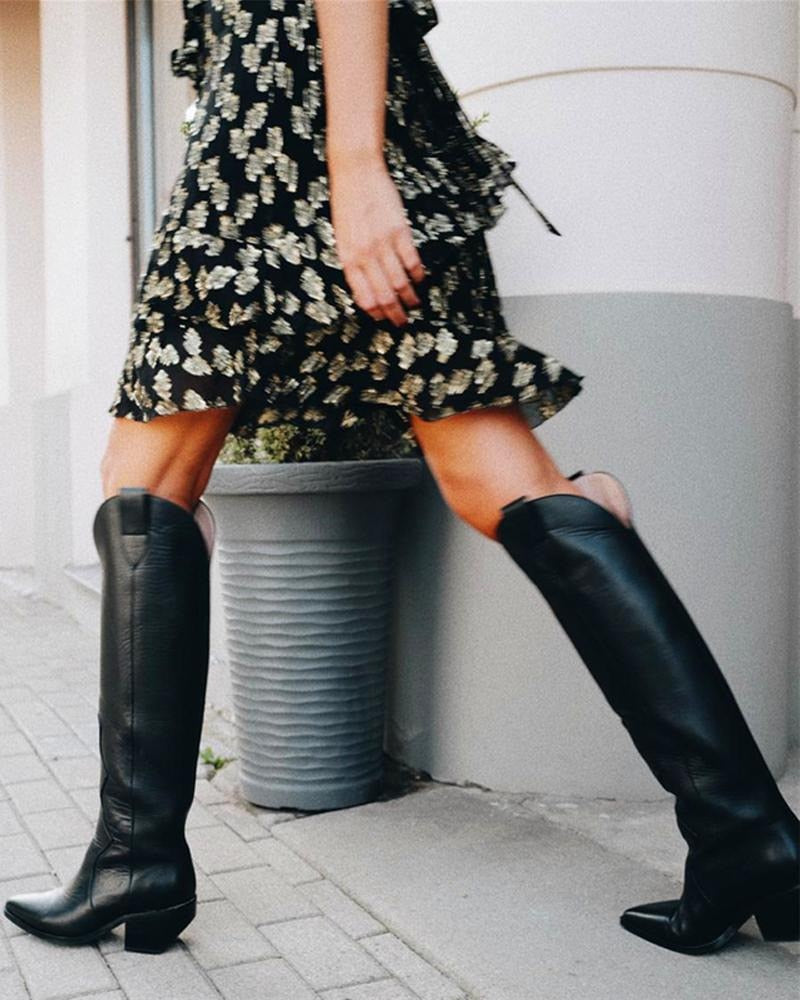 The Black High Knee Boots