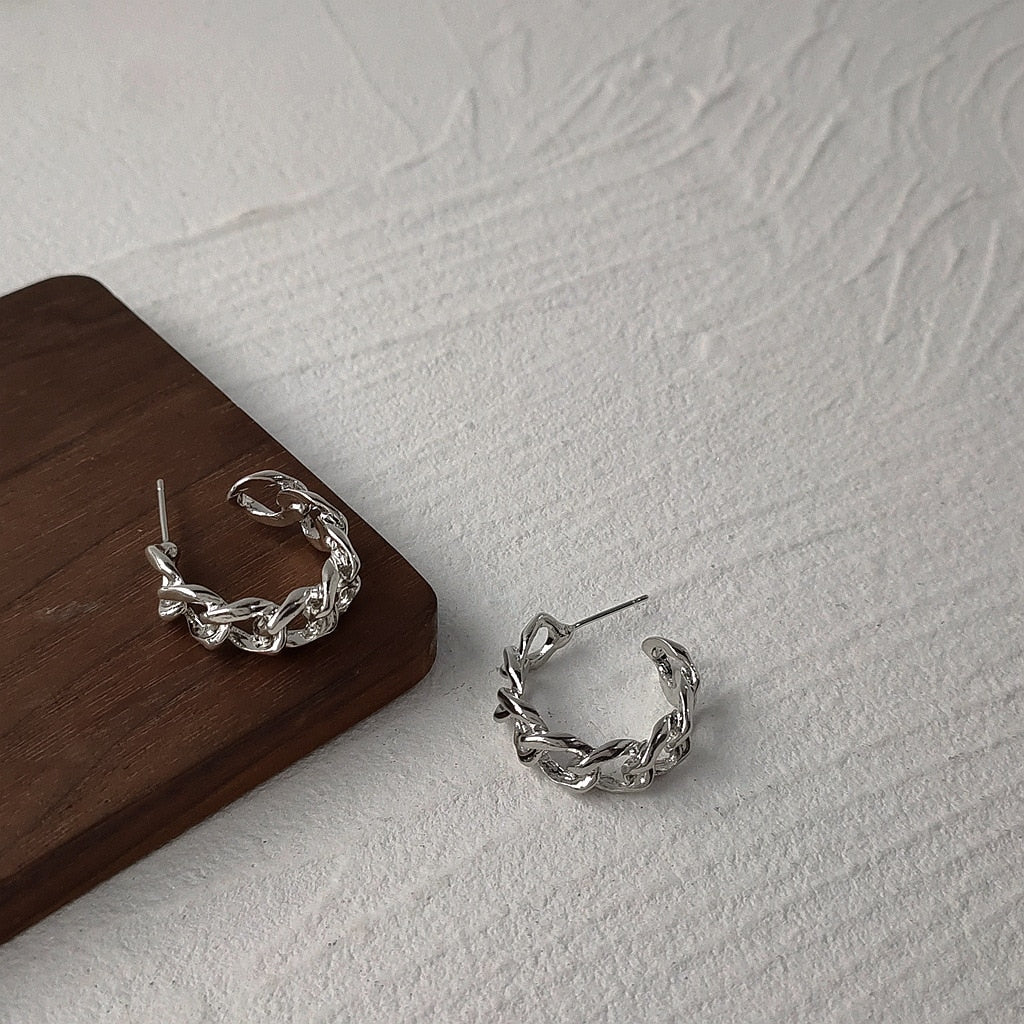 Retro Gold Pendant Earrings