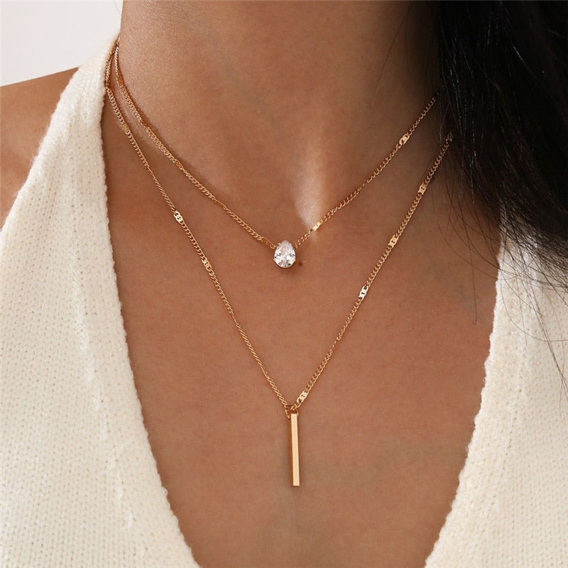 Simple Gold Pendant Necklace