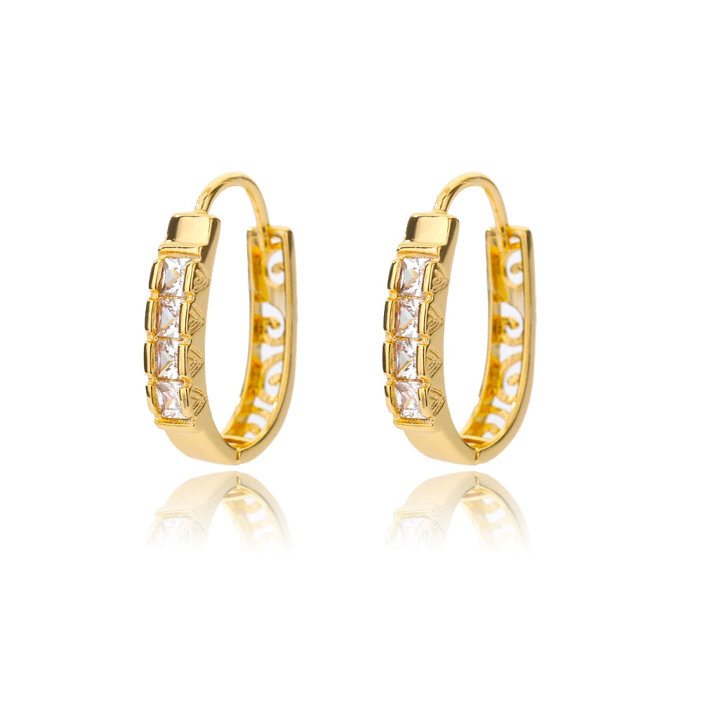 Sparkle Square Hoop Earrings