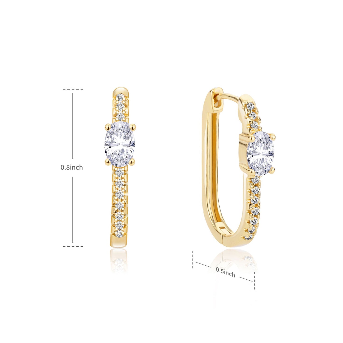 Sparkle Square Hoop Earrings