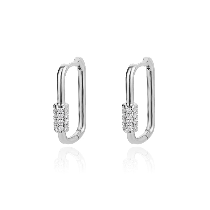 Sparkle Square Hoop Earrings
