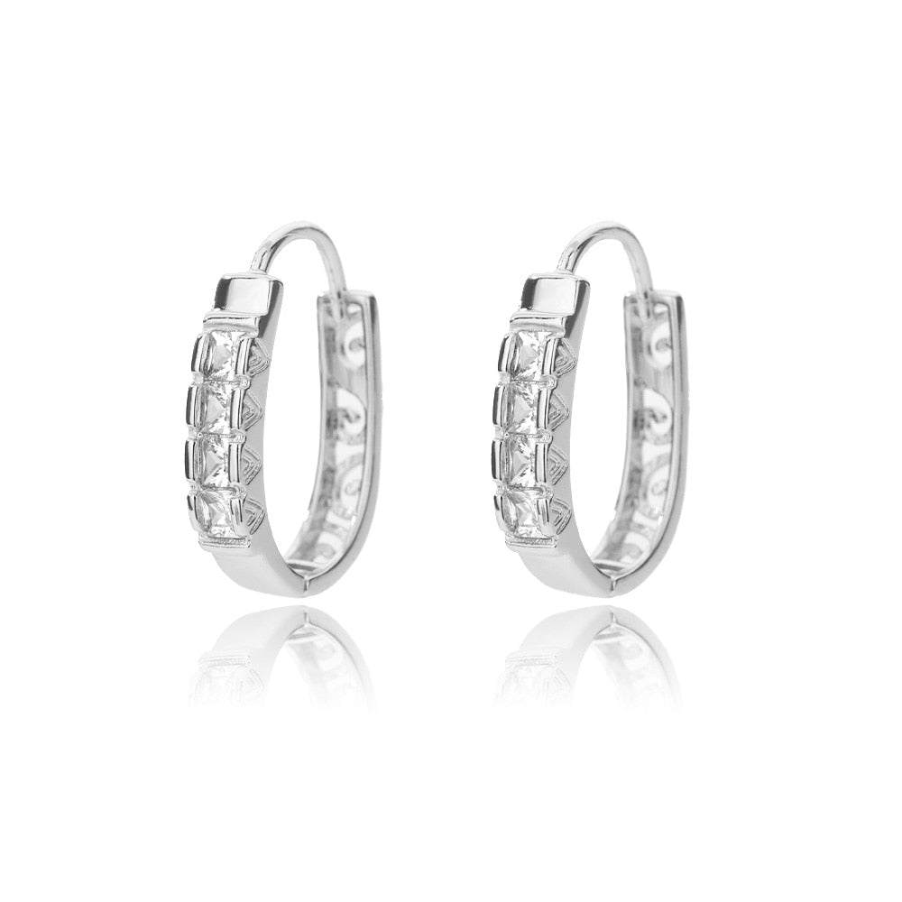 Sparkle Square Hoop Earrings