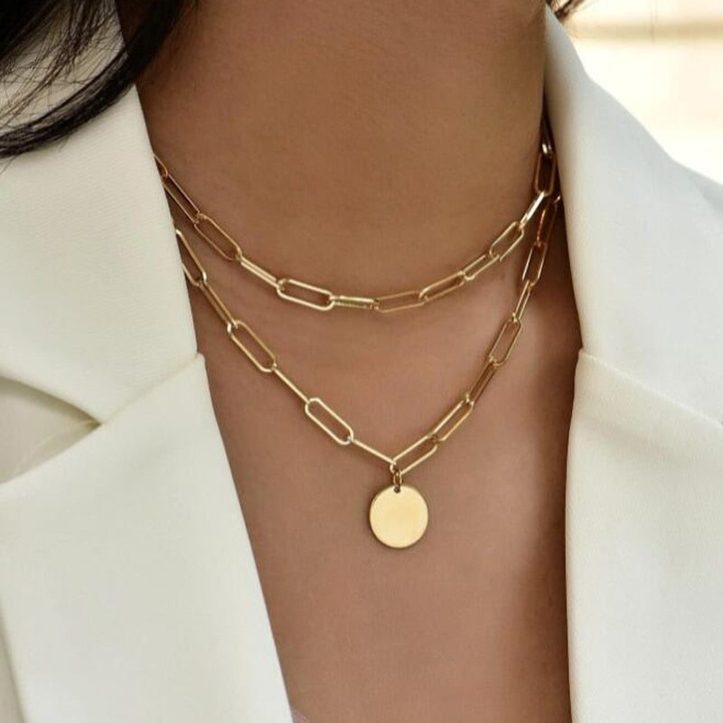 Simple Gold Pendant Necklace