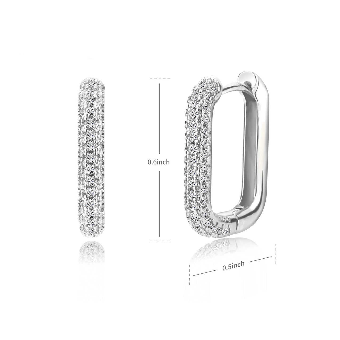 Sparkle Square Hoop Earrings