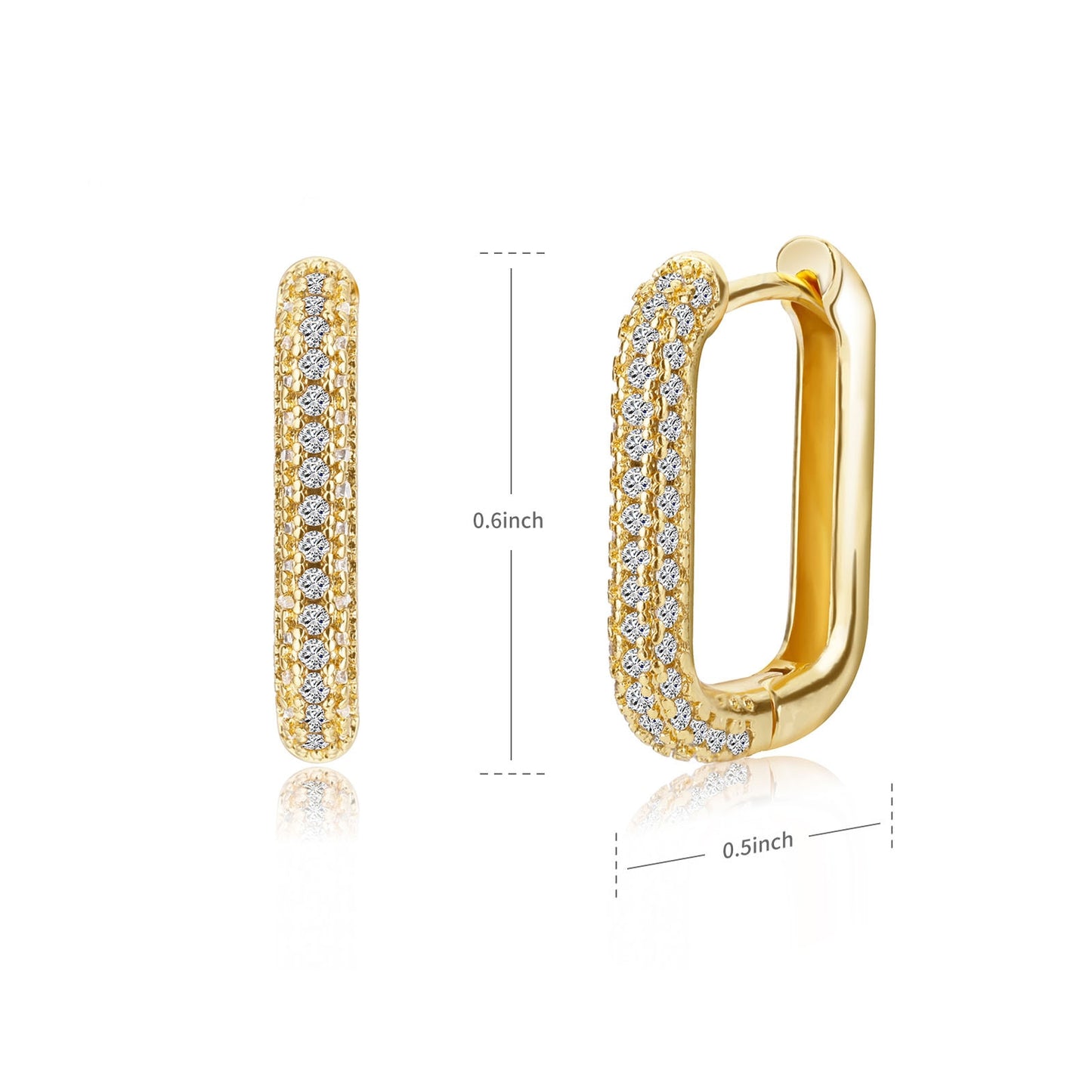 Sparkle Square Hoop Earrings