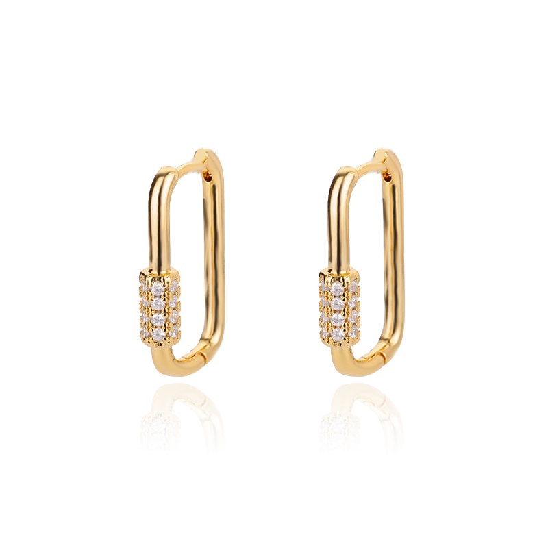 Sparkle Square Hoop Earrings